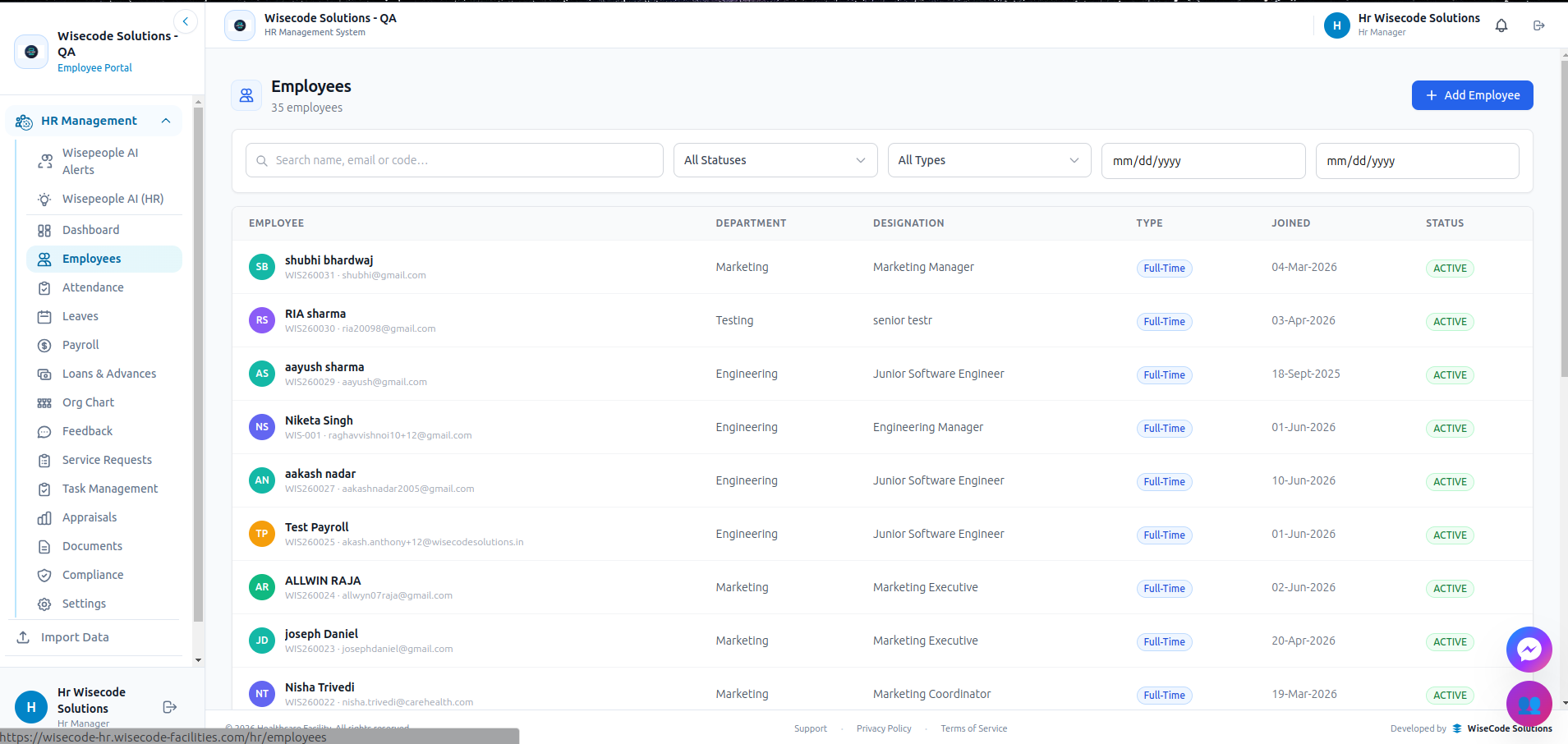 WisePeople employee directory