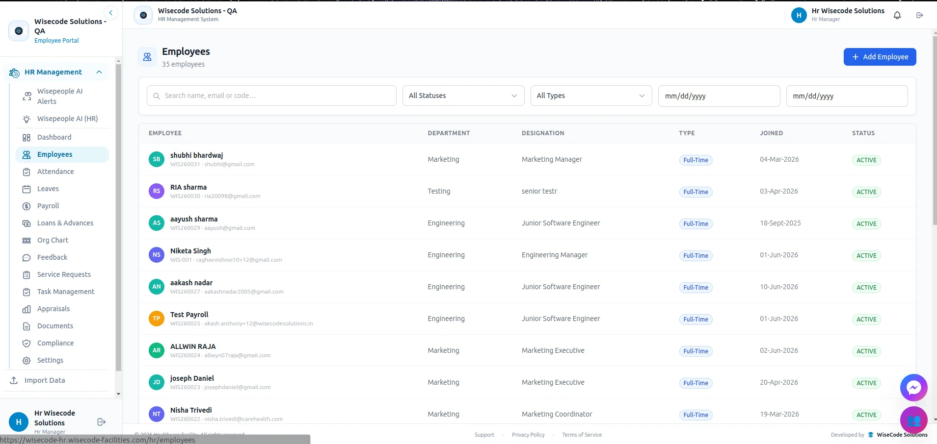 WisePeople employee directory
